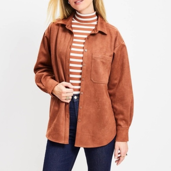 LOFT suede button down - Picture 4 of 6